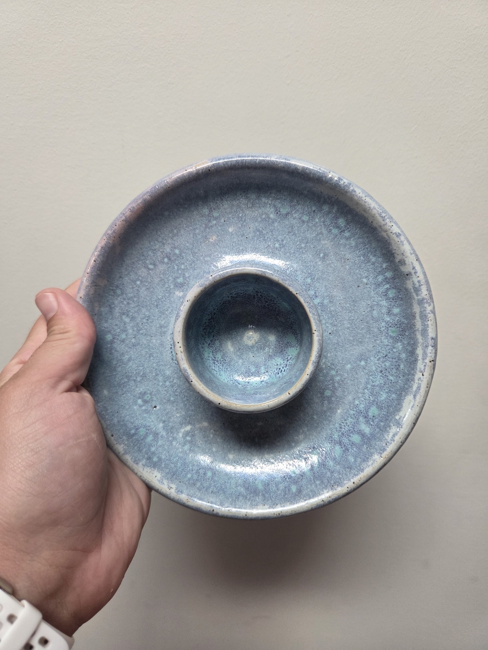 Artisan Blue Glazed Ceramic Ring & Trinket Holder